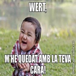 WERT, M'HE QUEDAT AMB LA TEVA CARA!