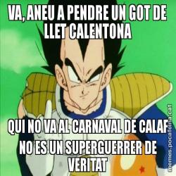 VA, ANEU A PENDRE UN GOT DE LLET CALENTONA QUI NO VA AL CARNAVAL DE CALAF NO ES UN SUPERGUERRER DE VERITAT