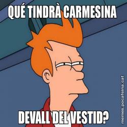 QUÉ TINDRÀ CARMESINA  DEVALL DEL VESTID?