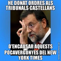 HE DONAT ORDRES ALS TRIBUNALS CASTELLANS D'ENCAUSAR AQUESTS POCAVERGONYES DEL NEW YORK TIMES