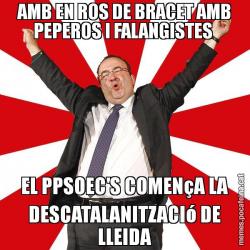AMB EN ROS DE BRACET AMB PEPEROS I FALANGISTES  EL PPSOEC'S COMENçA LA DESCATALANITZACIó DE LLEIDA