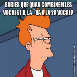 SABIES QUE QUAN COMBINEM LES VOCALS I,U, LA ¨ VA A LA 2A VOCAL?