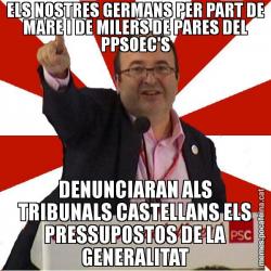 ELS NOSTRES GERMANS PER PART DE MARE I DE MILERS DE PARES DEL PPSOEC'S DENUNCIARAN ALS TRIBUNALS CASTELLANS ELS PRESSUPOSTOS DE LA GENERALITAT