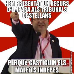 HEM PRESENTAT UN RECURS D'EMPARA ALS TRIBUNALS CASTELLANS PERQUè CASTIGUIN ELS MALEïTS INDEPES
