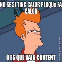 NO SE SI TINC CALOR PERQUè FA CALOR O ES QUE VAIG CONTENT