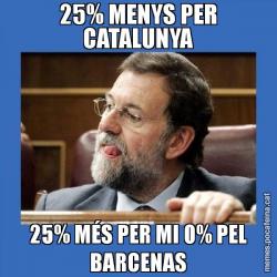 25% MENYS PER CATALUNYA 25% MÉS PER MI 0% PEL BARCENAS