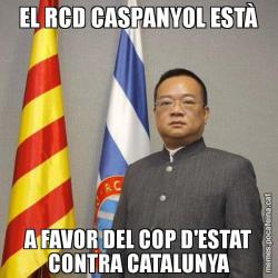 EL RCD CASPANYOL ESTÀ A FAVOR DEL COP D'ESTAT CONTRA CATALUNYA