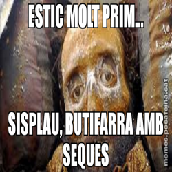 ESTIC MOLT PRIM... SISPLAU, BUTIFARRA AMB SEQUES