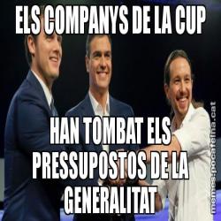ELS COMPANYS DE LA CUP HAN TOMBAT ELS PRESSUPOSTOS DE LA GENERALITAT