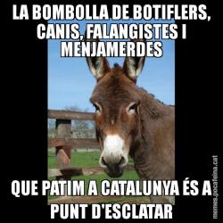 LA BOMBOLLA DE BOTIFLERS, CANIS, FALANGISTES I MENJAMERDES QUE PATIM A CATALUNYA ÉS A PUNT D'ESCLATAR