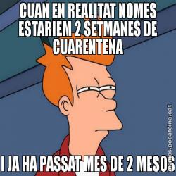 CUAN EN REALITAT NOMES ESTARIEM 2 SETMANES DE CUARENTENA I JA HA PASSAT MES DE 2 MESOS