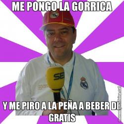ME PONGO LA GORRICA Y ME PIRO A LA PEÑA A BEBER DE GRATIS