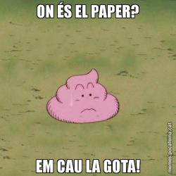 ON ÉS EL PAPER? EM CAU LA GOTA!