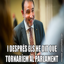 I DESPRÉS ELS HE DIT QUE TORNARÍEM AL PARLAMENT