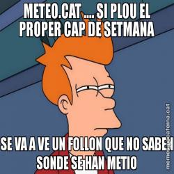 METEO.CAT .... SI PLOU EL PROPER CAP DE SETMANA SE VA A VE UN FOLLON QUE NO SABEN SONDE SE HAN METIO