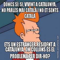 DONCS SÍ: SI, VIVINT A CATALUNYA, NO PARLES MAI CATALÀ I NO ET SENTS CATALÀ ETS UN ESTRANGER RESIDENT A CATALUNYA. ON COLLONS ÉS EL PROBLEMA PER DIR-HO?