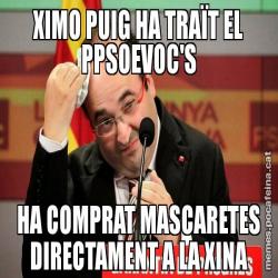 XIMO PUIG HA TRAÏT EL PPSOEVOC'S HA COMPRAT MASCARETES DIRECTAMENT A LA XINA