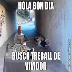 HOLA BON DIA BUSCO TREBALL DE VIVIDOR