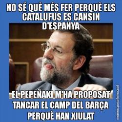 NO SÉ QUÈ MÉS FER PERQUÈ ELS CATALUFUS ES CANSIN D'ESPANYA EL PEPEÑAKI M'HA PROPOSAT TANCAR EL CAMP DEL BARÇA PERQUÈ HAN XIULAT