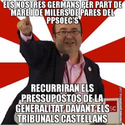 ELS NOSTRES GERMANS PER PART DE MARE I DE MILERS DE PARES DEL PPSOEC'S RECURRIRAN ELS PRESSUPOSTOS DE LA GENERALITAT DAVANT ELS TRIBUNALS CASTELLANS