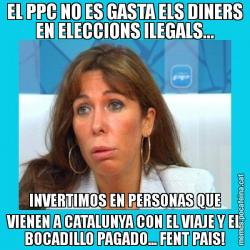 EL PPC NO ES GASTA ELS DINERS EN ELECCIONS ILEGALS... INVERTIMOS EN PERSONAS QUE VIENEN A CATALUNYA CON EL VIAJE Y EL BOCADILLO PAGADO... FENT PAIS!