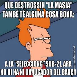 QUE DESTROSSIN “LA MASIA” TAMBÉ TÉ ALGUNA COSA BONA: A LA “SELECCIONG” SUB-21, ARA NO HI HA NI UN JUGADOR DEL BARÇA