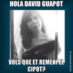 HOLA DAVID GUAPOT VOLS QUE ET REMENI EL CIPOT?
