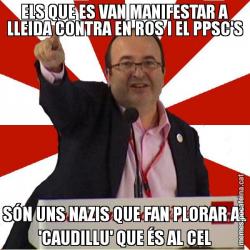 ELS QUE ES VAN MANIFESTAR A LLEIDA CONTRA EN ROS I EL PPSC'S SÓN UNS NAZIS QUE FAN PLORAR AL 'CAUDILLU' QUE ÉS AL CEL