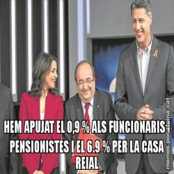 HEM APUJAT EL 0,9 % ALS FUNCIONARIS I PENSIONISTES I EL 6.9 % PER LA CASA REIAL