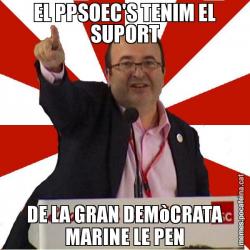 EL PPSOEC'S TENIM EL SUPORT DE LA GRAN DEMòCRATA MARINE LE PEN