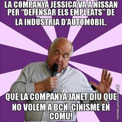 LA COMPANYA JESSICA VA A NISSAN PER “DEFENSAR ELS EMPLEATS” DE LA INDÚSTRIA D’AUTOMÒBIL, QUE LA COMPANYA JANET DIU QUE NO VOLEM A BCN. CINISME EN COMÚ!