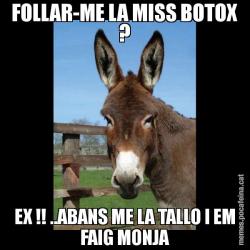 FOLLAR-ME LA MISS BOTOX ? EX !! ..ABANS ME LA TALLO I EM FAIG MONJA