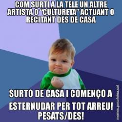 COM SURTI A LA TELE UN ALTRE ARTISTA O “CULTURETA” ACTUANT O RECITANT DES DE CASA SURTO DE CASA I COMENÇO A ESTERNUDAR PER TOT ARREU! PESATS/DES!