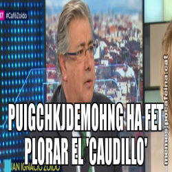 PUIGCHKJDEMOHNG HA FET PLORAR EL 'CAUDILLO'