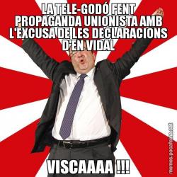 LA TELE-GODÓ FENT PROPAGANDA UNIONISTA AMB L'EXCUSA DE LES DECLARACIONS D'EN VIDAL VISCAAAA !!!