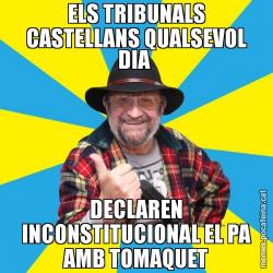 ELS TRIBUNALS CASTELLANS QUALSEVOL DIA  DECLAREN INCONSTITUCIONAL EL PA AMB TOMAQUET