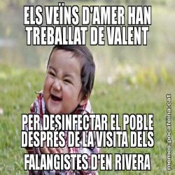 ELS VEÏNS D'AMER HAN TREBALLAT DE VALENT PER DESINFECTAR EL POBLE DESPRÉS DE LA VISITA DELS FALANGISTES D'EN RIVERA