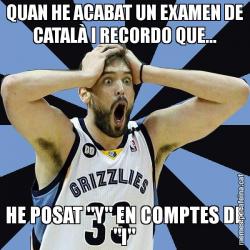 QUAN HE ACABAT UN EXAMEN DE CATALÀ I RECORDO QUE... HE POSAT "Y" EN COMPTES DE "I"