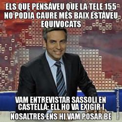 ELS QUE PENSÀVEU QUE LA TELE 155 NO PODIA CAURE MÉS BAIX ESTÀVEU EQUIVOCATS VAM ENTREVISTAR SASSOLI EN CASTELLÀ: ELL HO VA EXIGIR I NOSALTRES ENS HI VAM POSAR BÉ