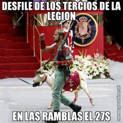 DESFILE DE LOS TERCIOS DE LA LEGION EN LAS RAMBLAS EL 27S