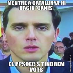 MENTRE A CATALUNYA HI HAGIN 'CANIS' EL PPSOEC'S TINDREM VOTS