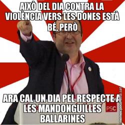 AIXÒ DEL DIA CONTRA LA VIOLÈNCIA VERS LES DONES ESTÀ BÉ, PERÒ ARA CAL UN DIA PEL RESPECTE A LES MANDONGUILLES BALLARINES