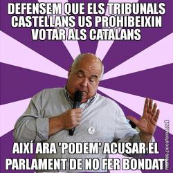 DEFENSEM QUE ELS TRIBUNALS CASTELLANS US PROHIBEIXIN VOTAR ALS CATALANS AIXÍ ARA 'PODEM' ACUSAR EL PARLAMENT DE NO FER BONDAT!