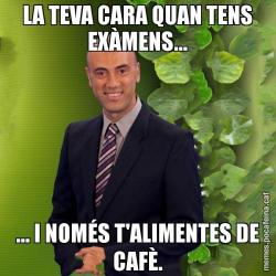 LA TEVA CARA QUAN TENS EXÀMENS... ... I NOMÉS T'ALIMENTES DE CAFÈ.