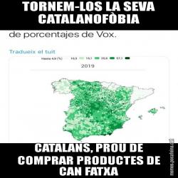 TORNEM-LOS LA SEVA CATALANOFÒBIA CATALANS, PROU DE COMPRAR PRODUCTES DE CAN FATXA