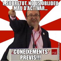 I, SOBRETOT, NO US OBLIDEU MAU D'ACTIVAR... CONEIXEMENTS PREVIS!!!