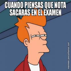 CUANDO PIENSAS QUE NOTA SACARAS EN EL EXAMEN