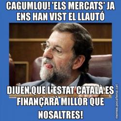 CAGUMLOU! 'ELS MERCATS' JA ENS HAN VIST EL LLAUTÓ DIUEN QUE L'ESTAT CATALÀ ES FINANÇARÀ MILLOR QUE NOSALTRES!