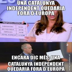 UNA CATALUNYA INDEPENDENT QUEDARIA FORA D'EUROPA ENCARA DIC MÉS: UNA CATALUNYA INDEPENDENT QUEDARIA FORA D'EUROPA