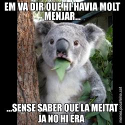EM VA DIR QUE HI HAVIA MOLT MENJAR... ...SENSE SABER QUE LA MEITAT JA NO HI ERA